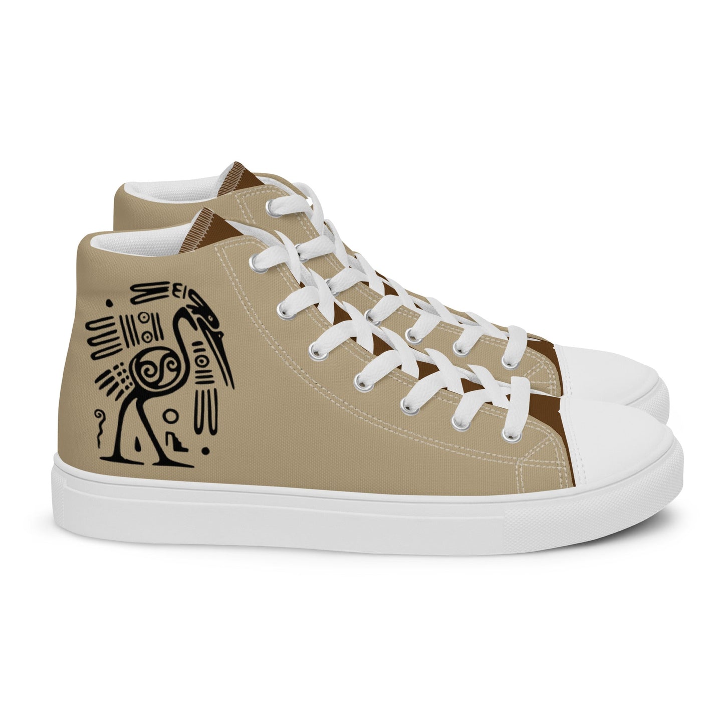 Mayan Ostrich high top canvas shoes