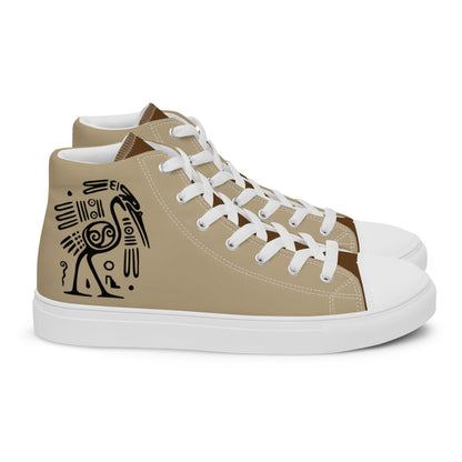 Mayan Ostrich high top canvas shoes