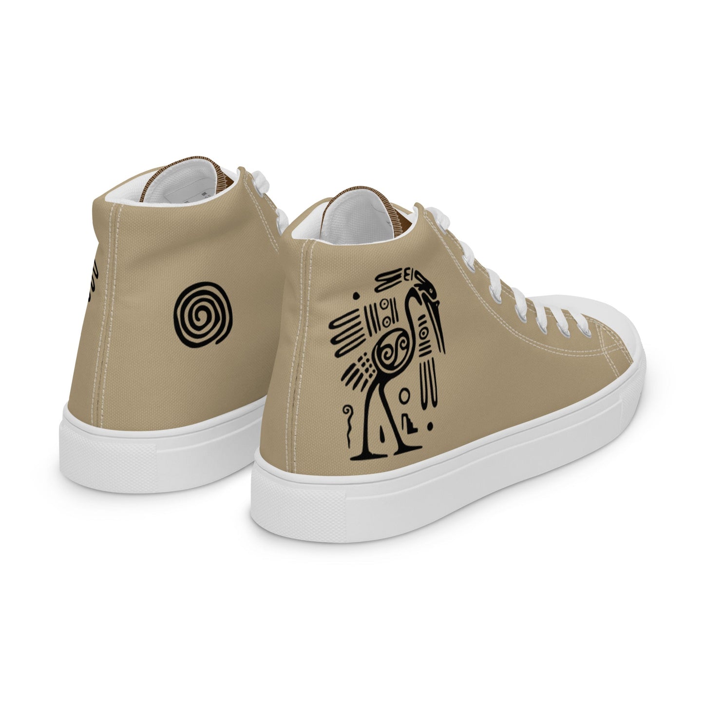 Mayan Ostrich high top canvas shoes