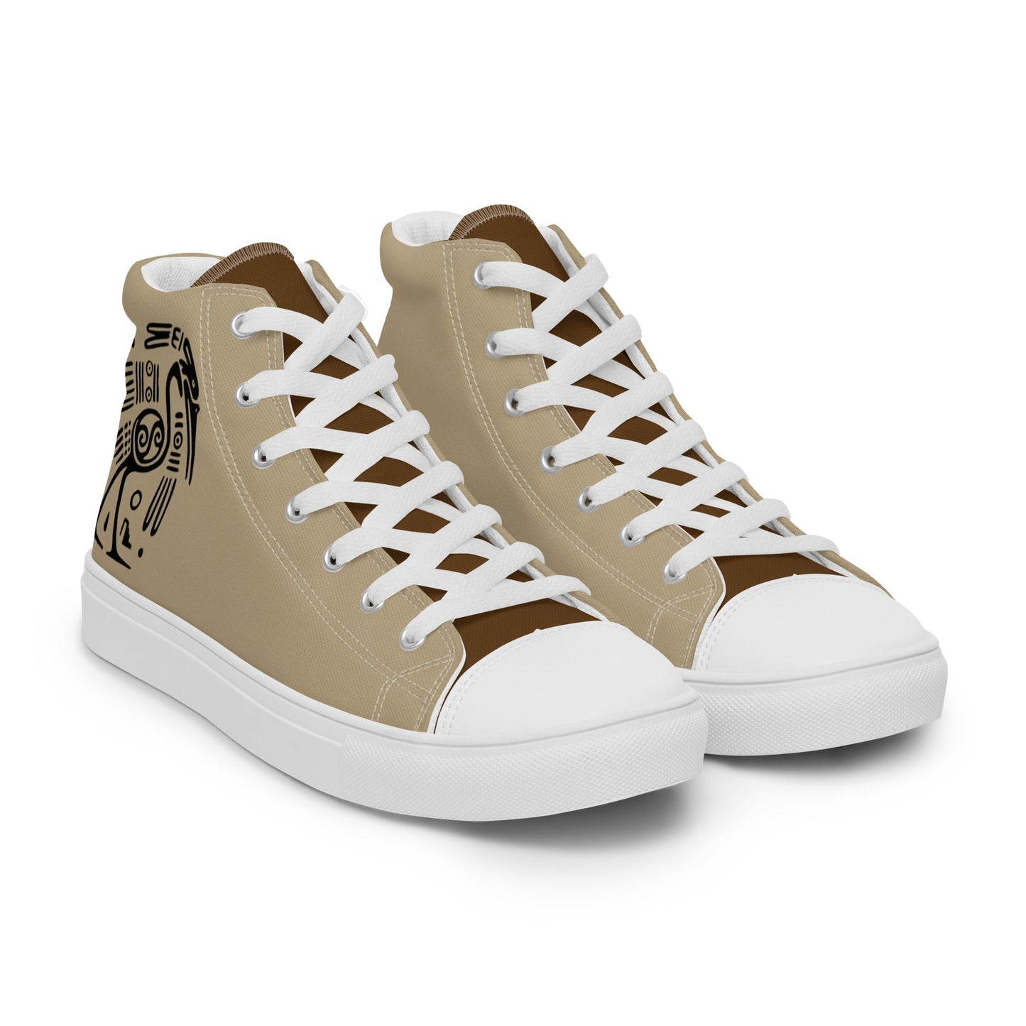 Mayan Ostrich high top canvas shoes