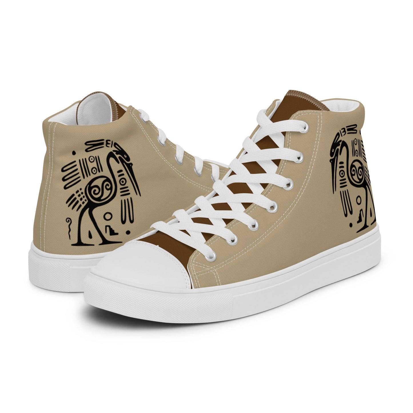 Mayan Ostrich high top canvas shoes