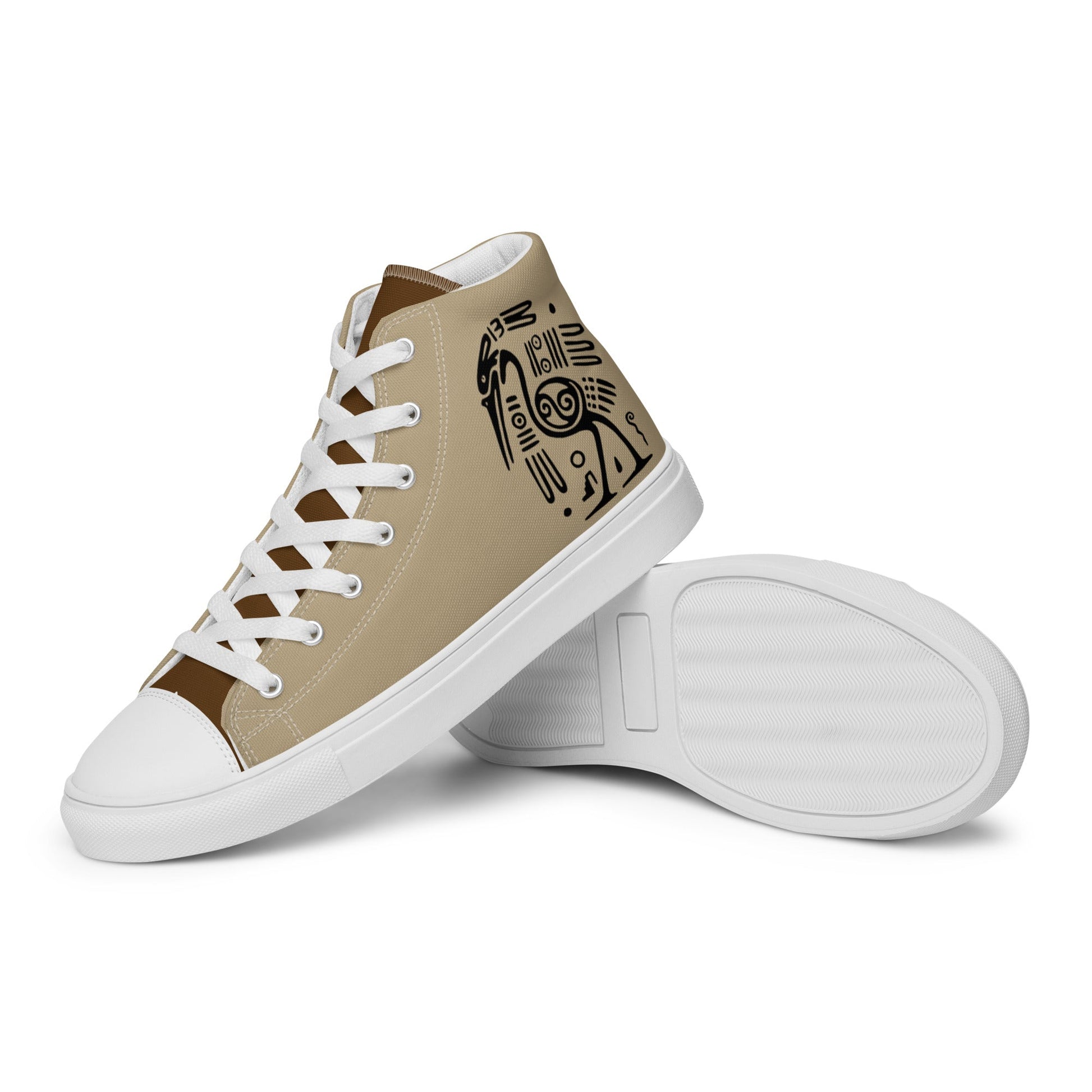 Mayan Ostrich high top canvas shoes