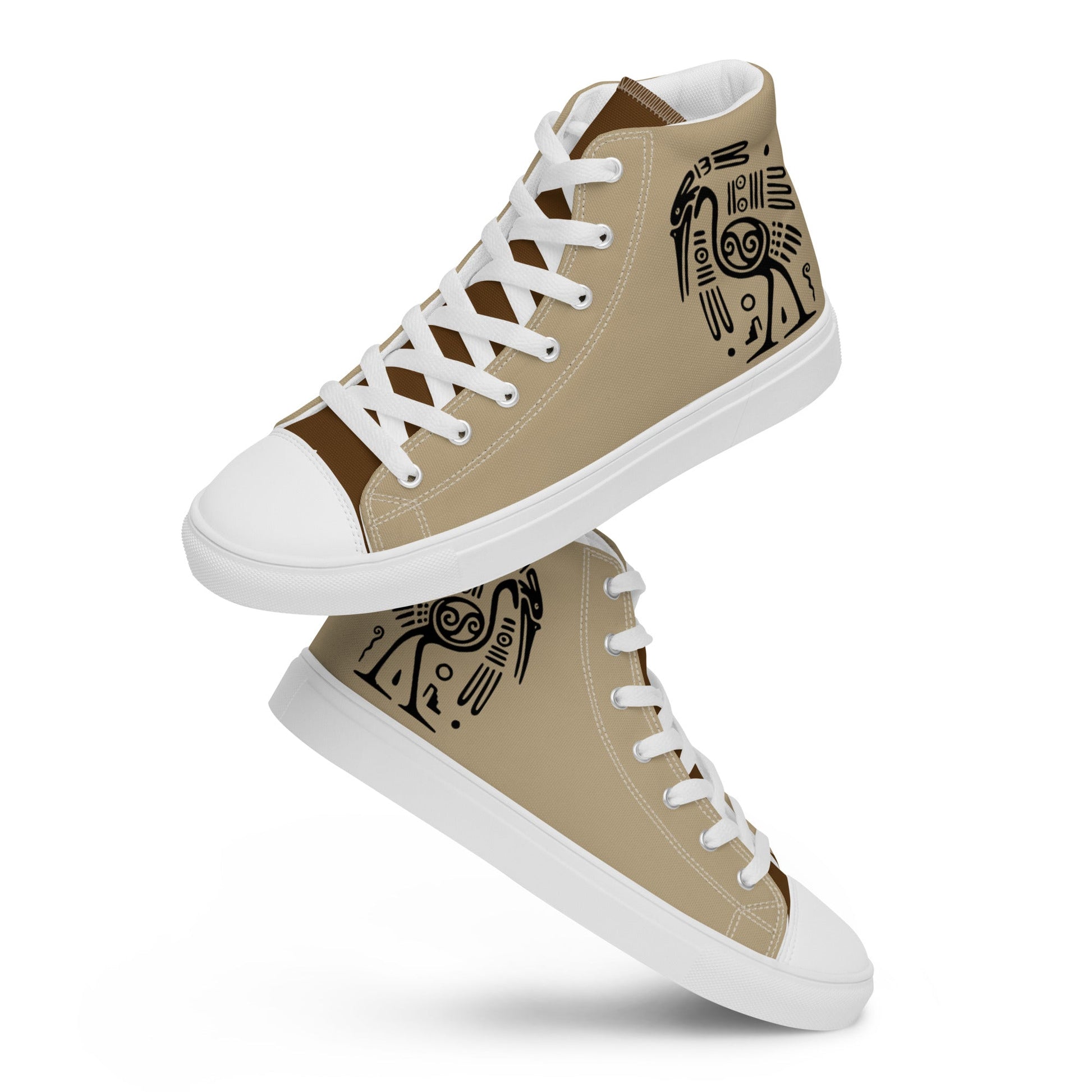 Mayan Ostrich high top canvas shoes