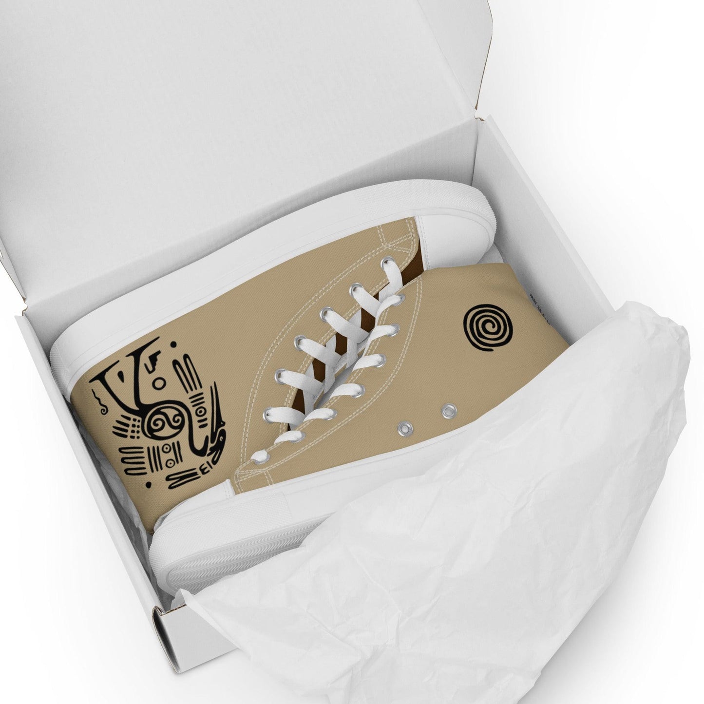 Mayan Ostrich high top canvas shoes