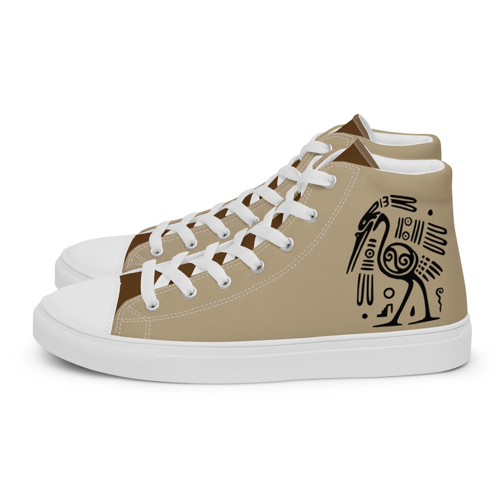 Mayan Ostrich high top canvas shoes