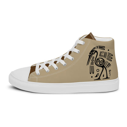 Mayan Ostrich high top canvas shoes