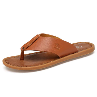 Men's Casual Leather Flip-Flops