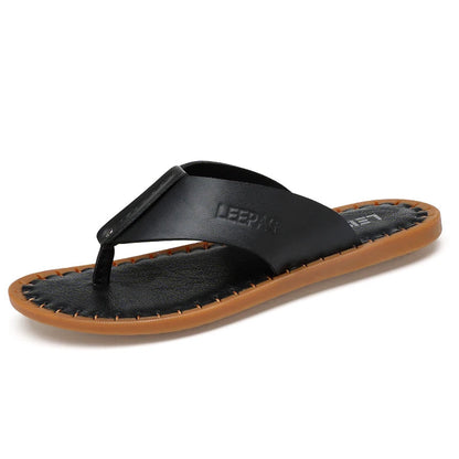 Men's Casual Leather Flip-Flops