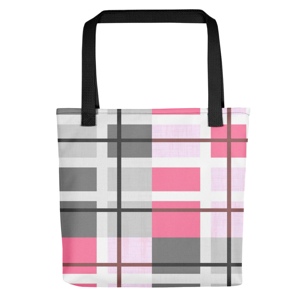 Modern Pink Plaid Tote bag