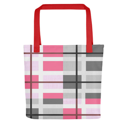 Modern Pink Plaid Tote bag