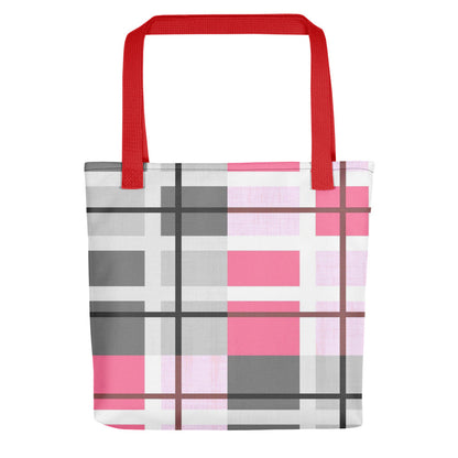 Modern Pink Plaid Tote bag