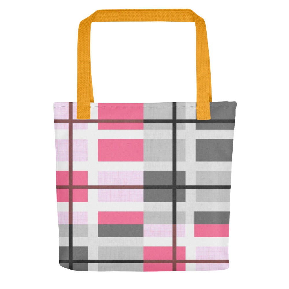 Modern Pink Plaid Tote bag