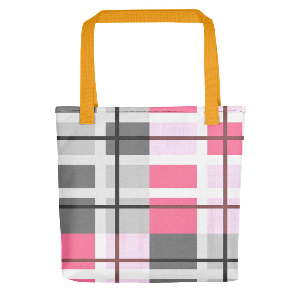 Modern Pink Plaid Tote bag