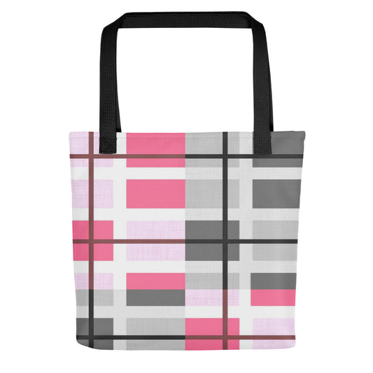 Modern Pink Plaid Tote bag