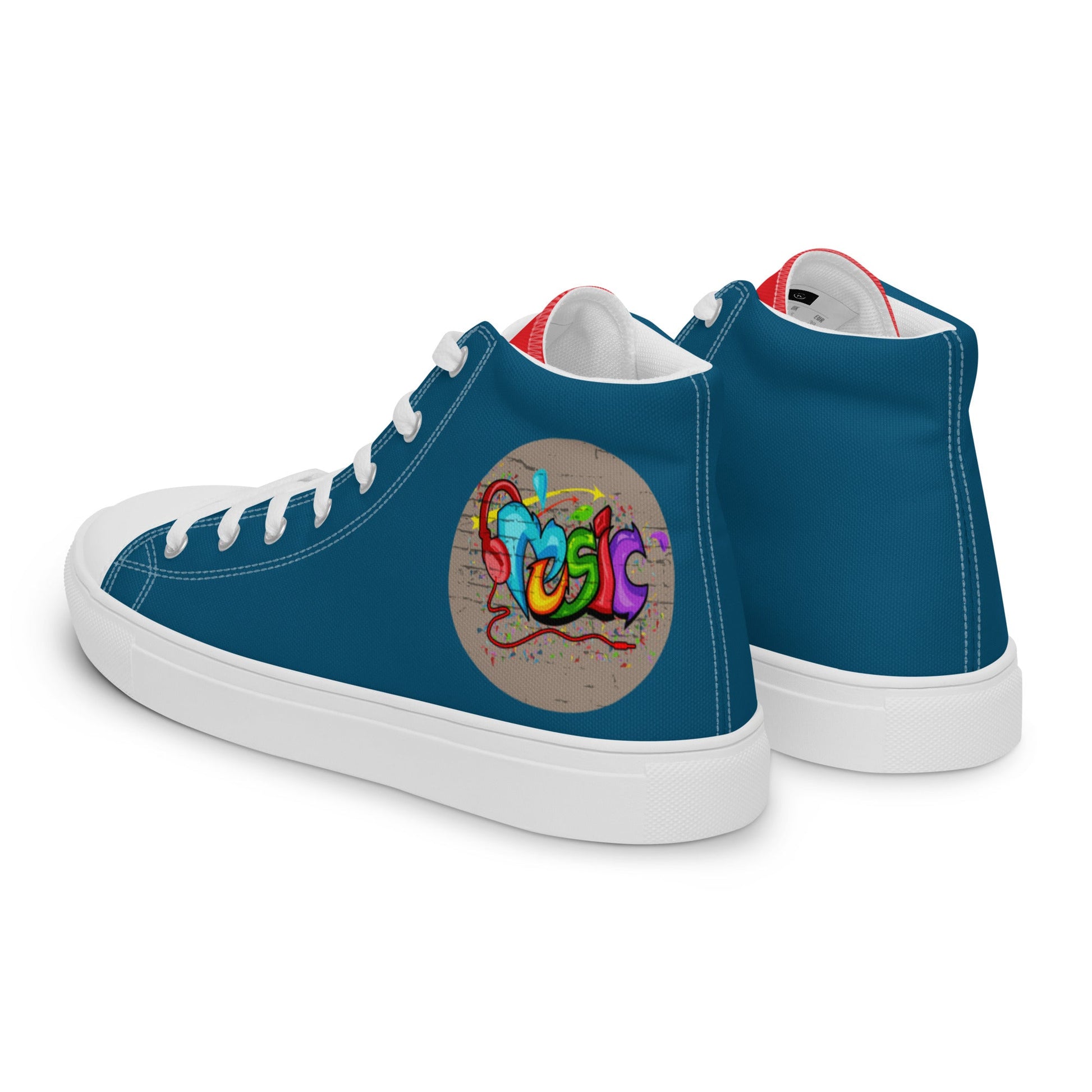 Music Graffiti high top canvas shoes