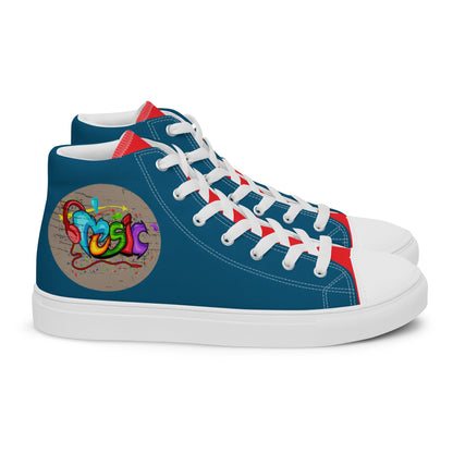 Music Graffiti high top canvas shoes