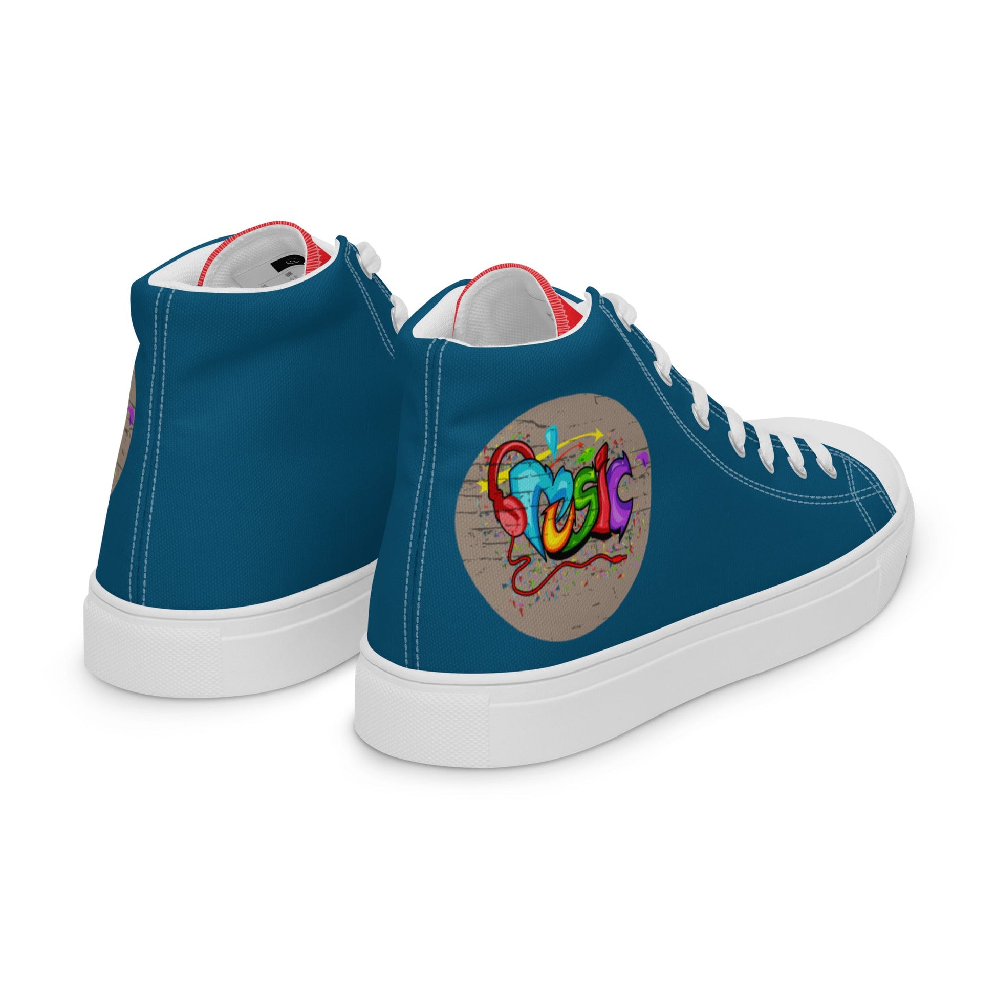 Music Graffiti high top canvas shoes