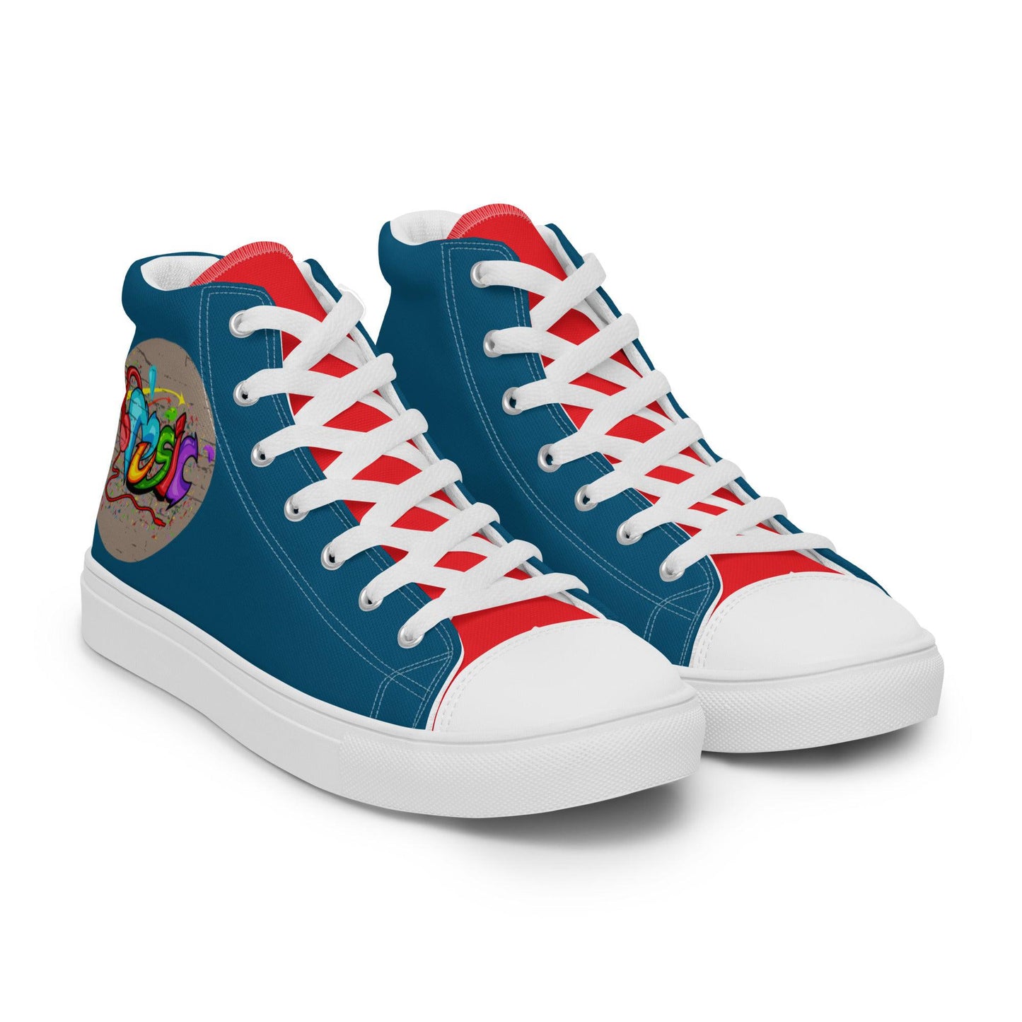 Music Graffiti high top canvas shoes