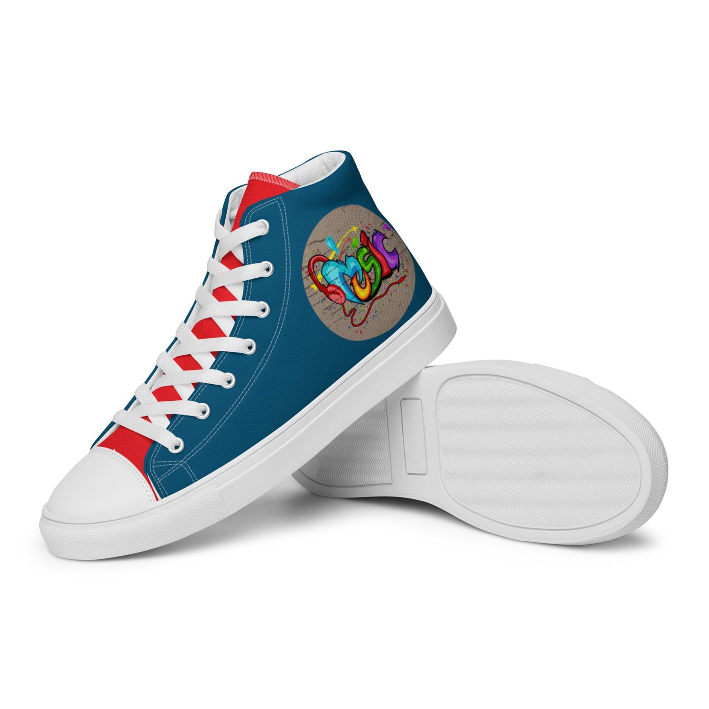 Music Graffiti high top canvas shoes