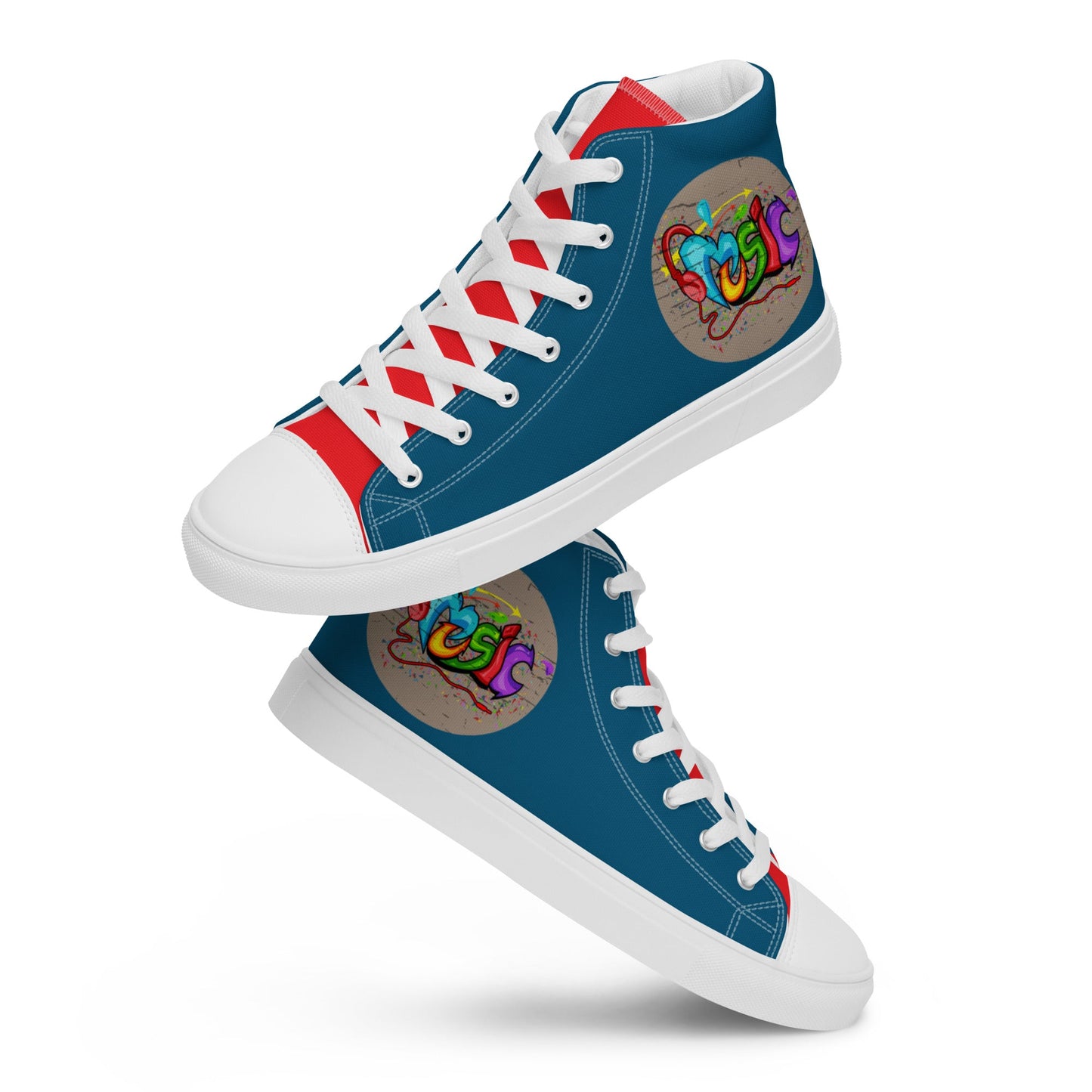 Music Graffiti high top canvas shoes