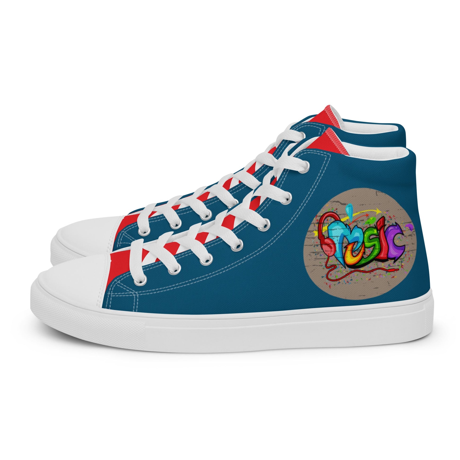 Music Graffiti high top canvas shoes