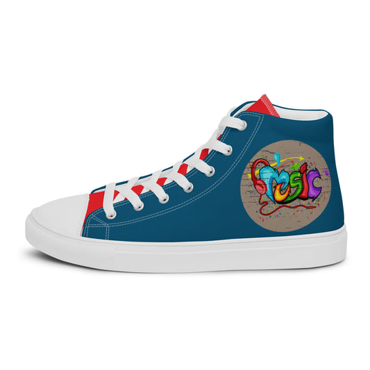 Music Graffiti high top canvas shoes