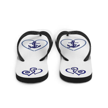 Nautical Hearts Flip-Flops