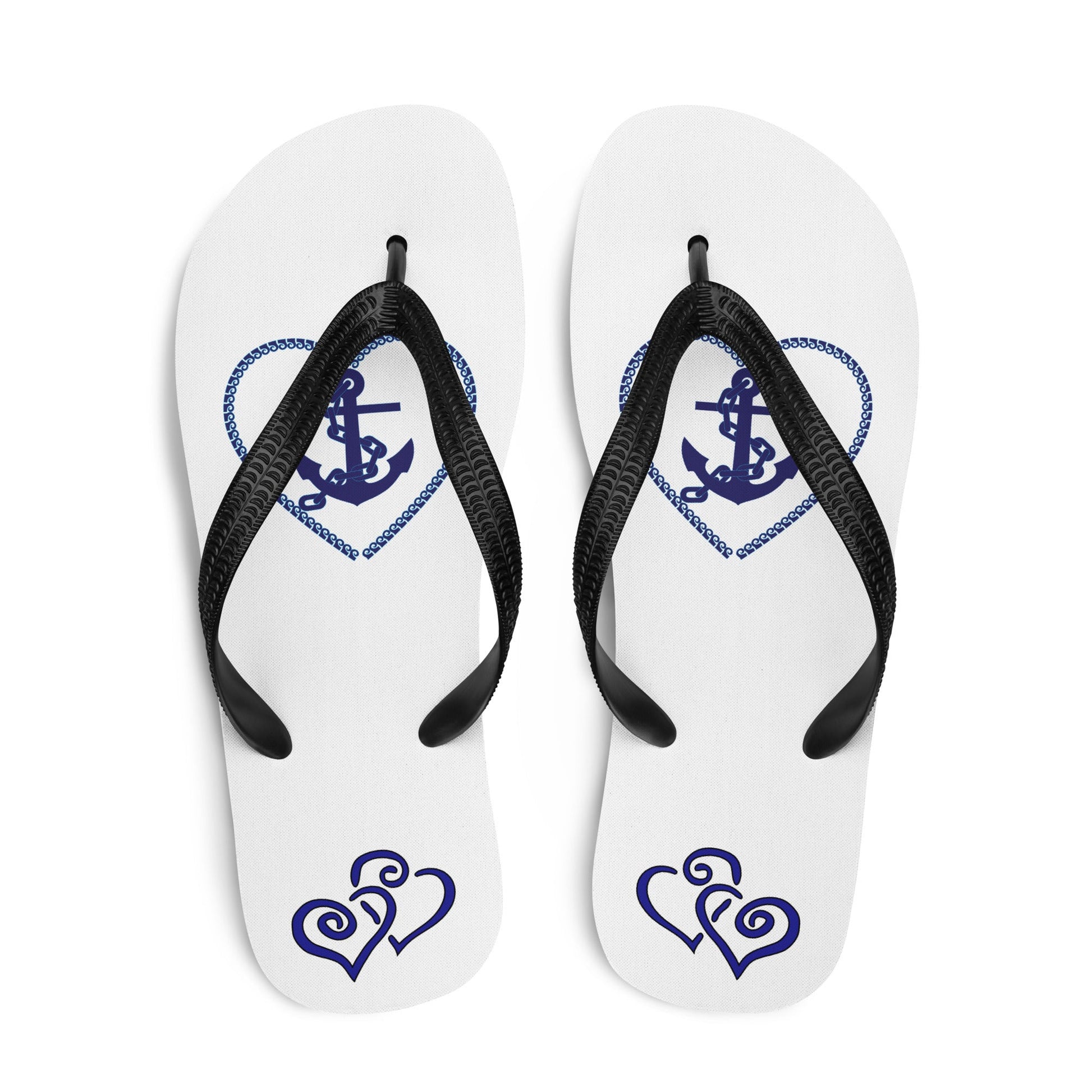 Nautical Hearts Flip-Flops