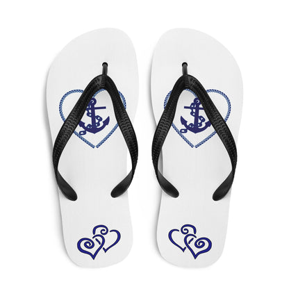 Nautical Hearts Flip-Flops