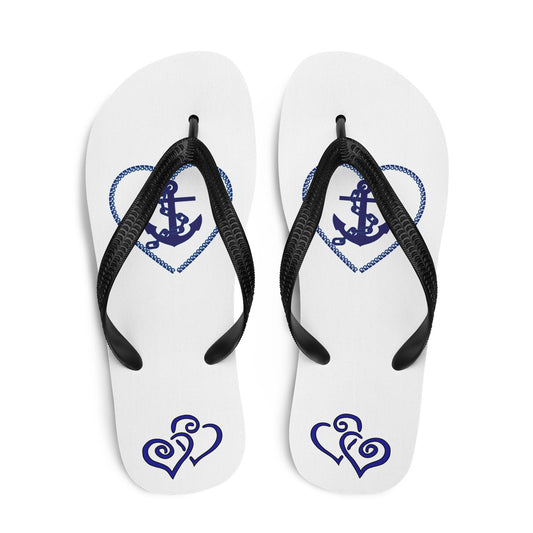 Nautical Hearts Flip-Flops