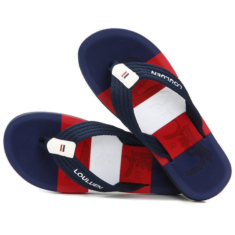 Nautical Men's Flip-Flops