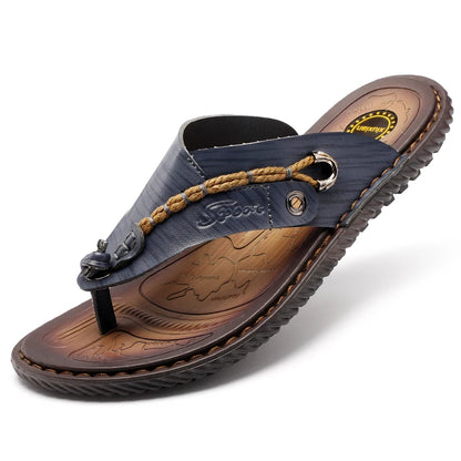 Rope Bound Men's Leather Sport Flip-flops