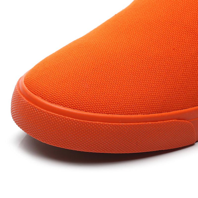 Men’s Orange Weave Look popular slip-on canvas shoes