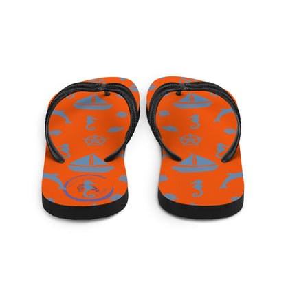 Orange Sea Flip-Flops