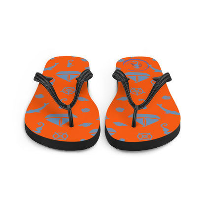 Orange Sea Flip-Flops