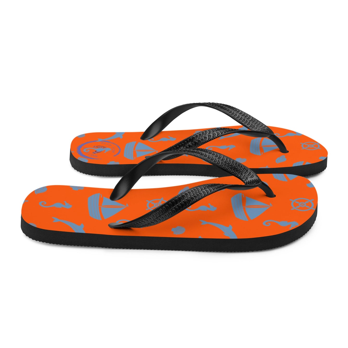 Orange Sea Flip-Flops