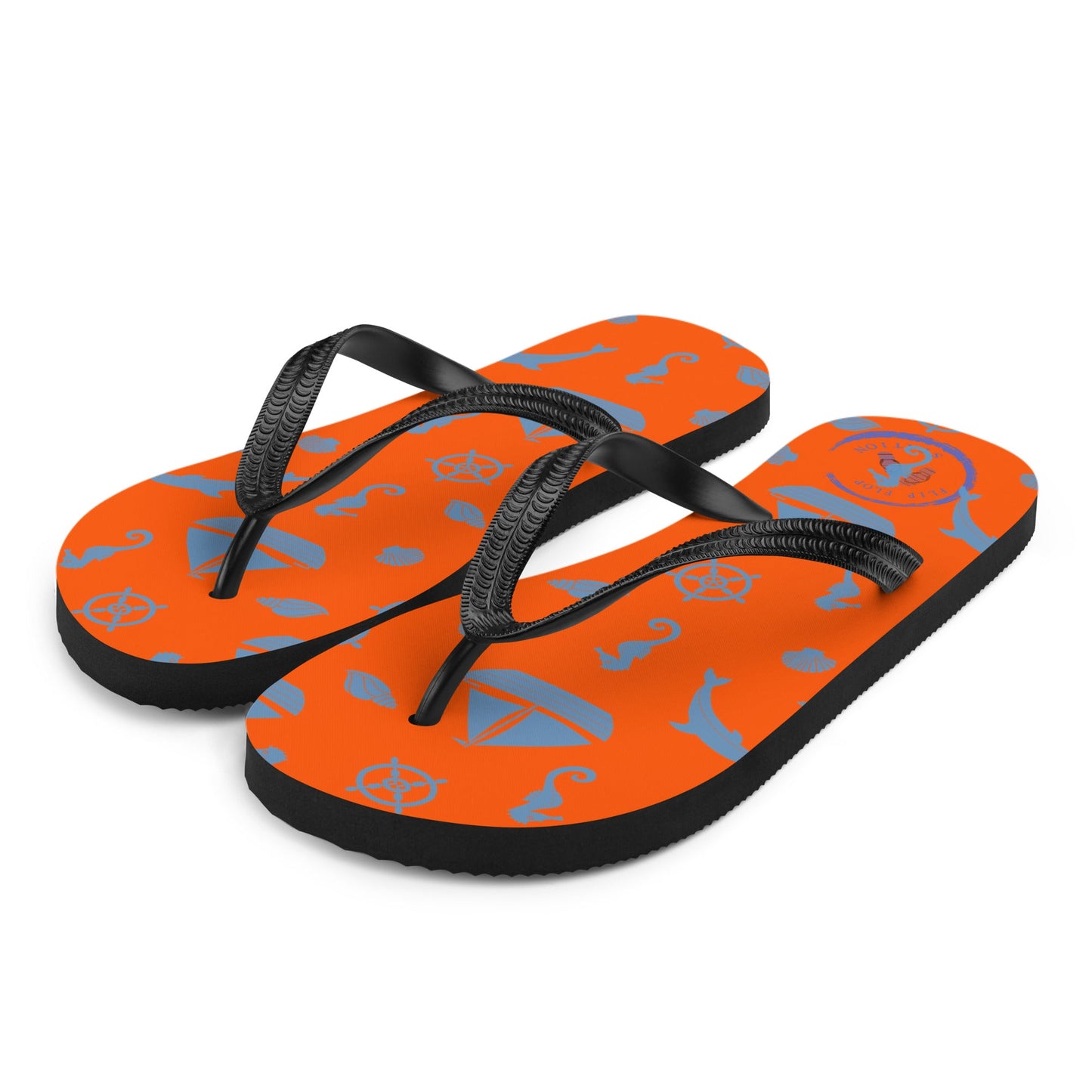 Orange Sea Flip-Flops