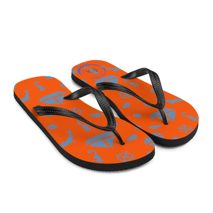 Orange Sea Flip-Flops