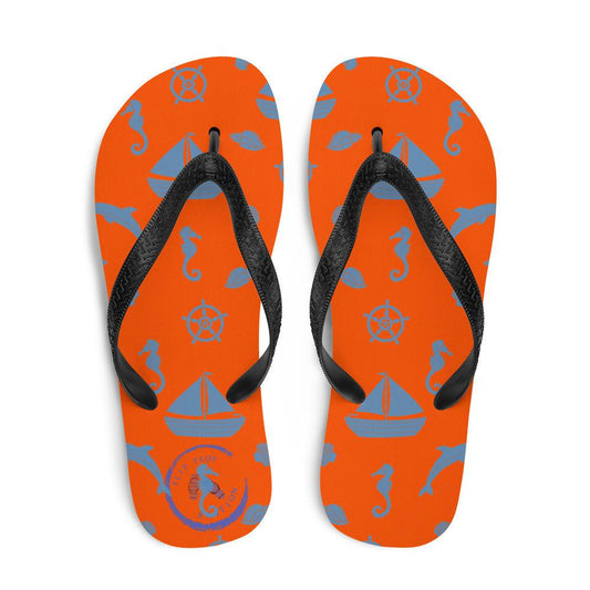 Orange Sea Flip-Flops