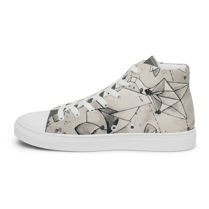 Origami Fox high top canvas shoes