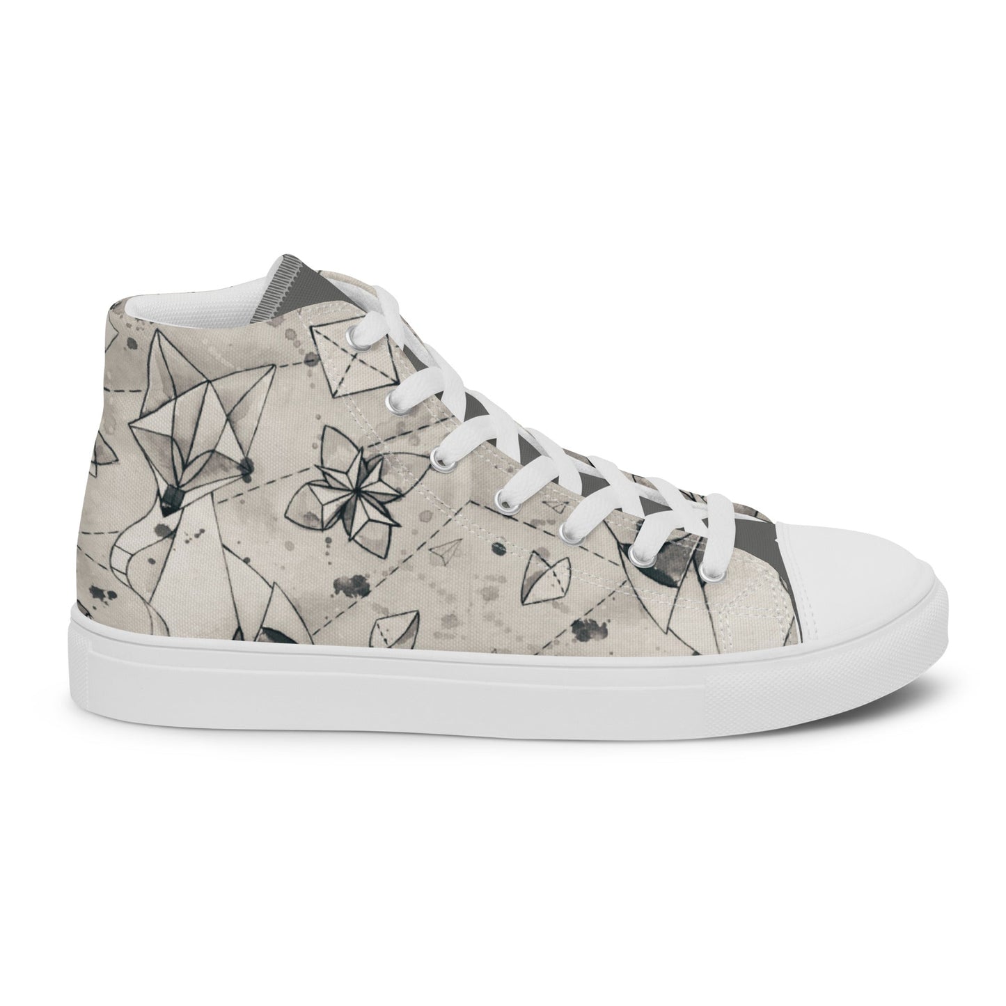 Origami Fox high top canvas shoes