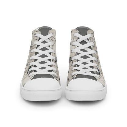 Origami Fox high top canvas shoes