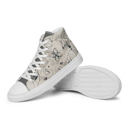 Origami Fox high top canvas shoes