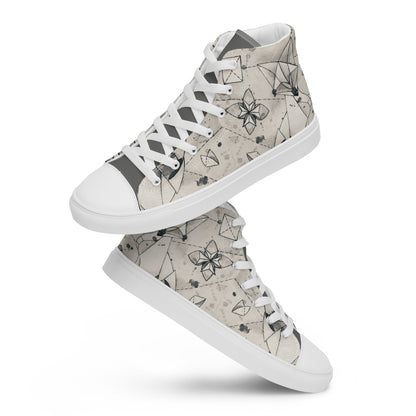 Origami Fox high top canvas shoes