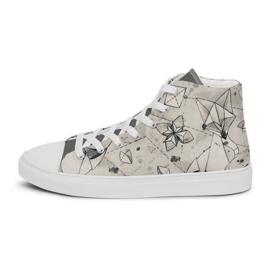 Origami Fox high top canvas shoes