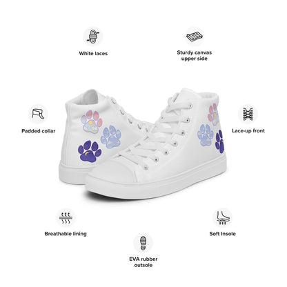 Paw Life - Women's High-Top Canvas Shoes