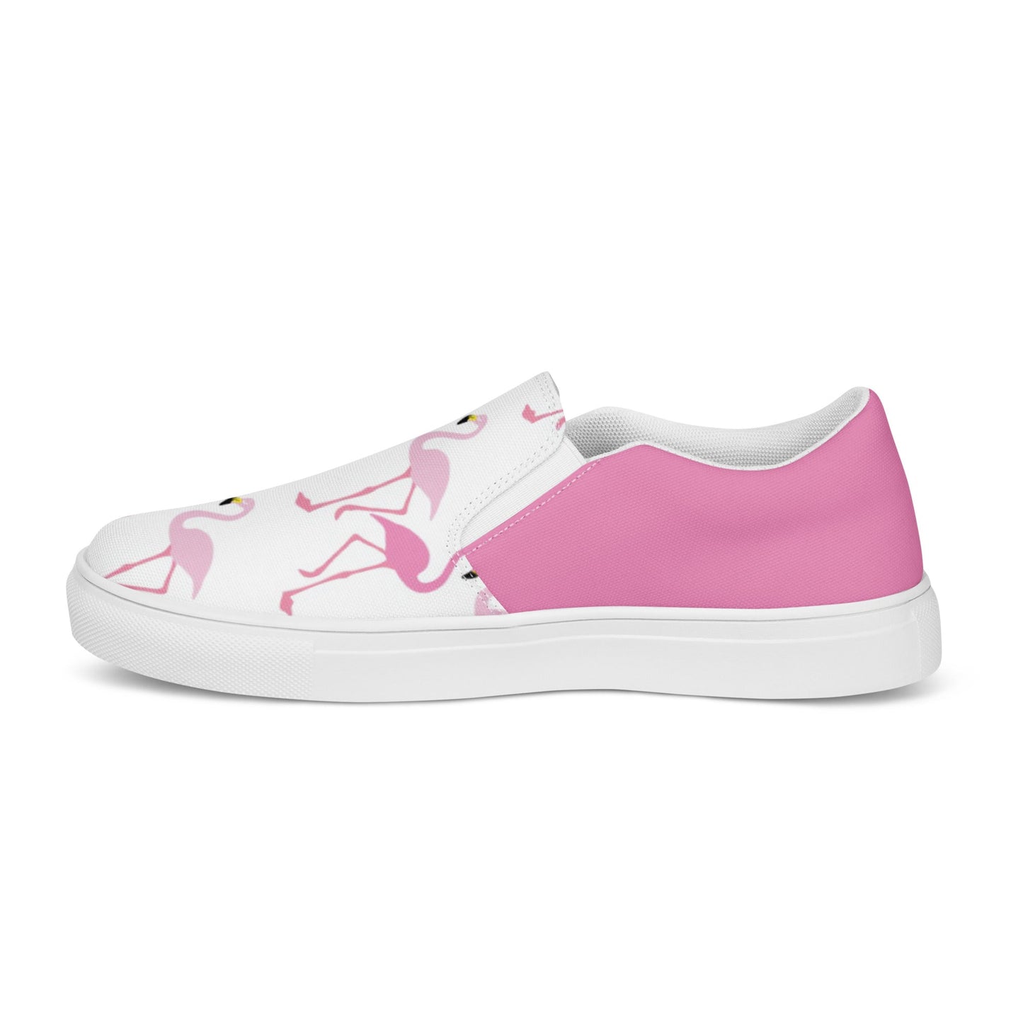 Pink Flamingo women's slip-on canvas shoes