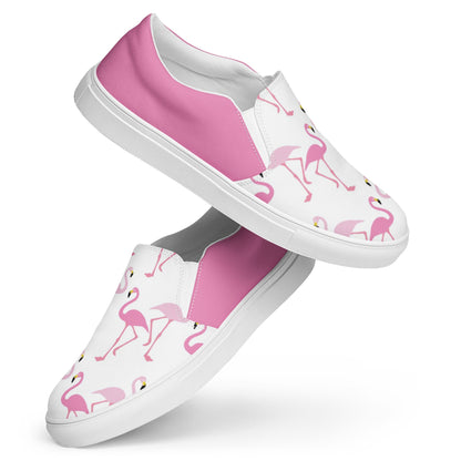 Pink Flamingo women's slip-on canvas shoes