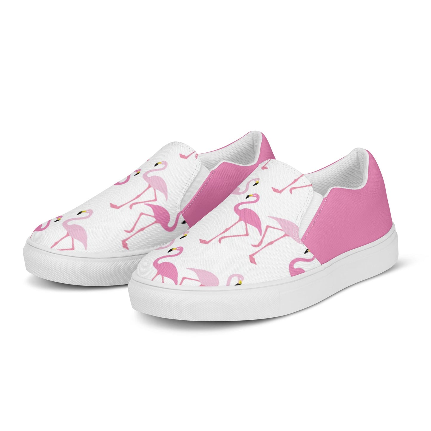 Pink Flamingo women's slip-on canvas shoes