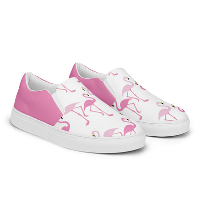 Pink Flamingo women's slip-on canvas shoes